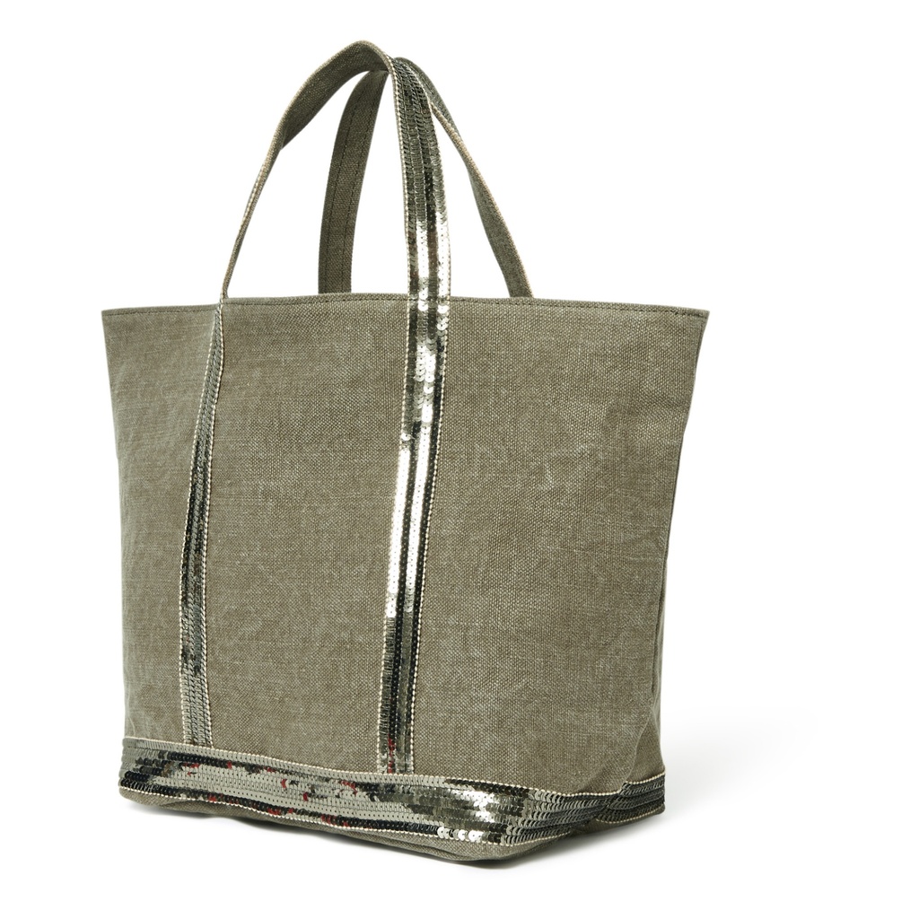 トートバッグ vanessabruno Cabas L Shopper Bag - Vanessa Bruno - - Kaki Vanessa Bruno Iconic Cabas Tote Bag : Canvas, Linen, Leather